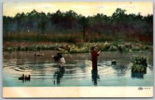 Bessemer Michigan 1907 Postcard Men Fishing picture