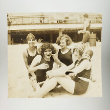 Laughing Bathing Beauty Girls Photo c1915 Swimsuit Women Beach Cuddling A3567 picture