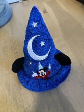 Disney Parks Mickey Mouse Blue Fantasia Sorcerer's Wizard 15” Hat with Ears picture