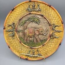 Elephant Wall Decor Resin Safari Wall Plate 3D 9 Inch Diameter picture