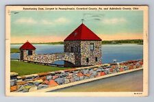 Crawford County PA-Pennsylvania, Pymatuning Dam, c1938 Antique Vintage Postcard picture