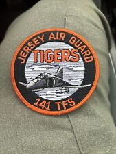 USAF 141st Tactical Fighter Squadron F-4 Jersey Air Guard Tigers Patch Rare Vtg picture