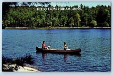 Perham Minnesota Postcard Hello Canoeing Paradise Boat Lake 1960 Vintage Antique picture