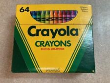VTG 1990 Crayola Crayons Built In Sharpener Box 64 Binney & Smith Vintage picture