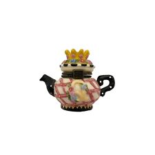 VINTAGE MARY ENGELBREIT MINI TEAPOT TRINKET BOX HINGED “THE QUEEN” CROWN 1998 picture