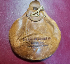 THE NEBRASKA NATIONAL BANK HASTINGS NEBRASKA vintage Leather Coin Pouch / Bag picture