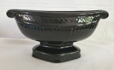Vintage Art Pottery 8 in OBLONG CONSOLE BOWL Glossy Black Ceramic Classic 30'S  picture