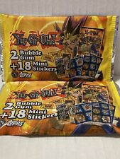 Vintage Topps 1996 Lot of 2 Yu-Gi-Oh 2 Bubble Gum + 18 Mini Stickers NOS-Sealed picture