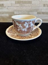 Vintage Sailor’s Farewell Tea Cup & Saucer Set Fair Winds By Alfred Meakin picture