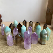 A LOT Natural smoky quartz amethyst obelisk crystal WAND point healing 500g picture