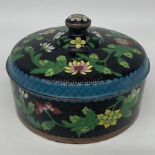 ATQ 1900s Chinese Hand Painted Enamel Metal Cloisonne 5.25