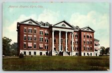 Elyria Ohio~Memorial Hospital~Candy Stripe Awnings~1911 Postcard picture