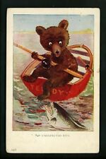 Teddy Bear postcard Artist Signed MDS Sporty Bears Series 83 Ullman #1928 boat picture