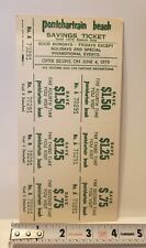 RARE 1979 PONTCHARTRAIN BEACH SAVINGS TICKETS NEVER USED  (New) NEW ORLEANS LA picture