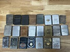 Lot of 23 Vintage ￼ Zippo Cigarette Lighters & More for Parts or Repair picture