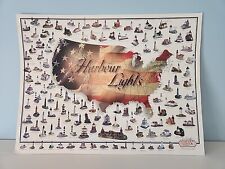 Rare Harbour Lights Lighthouse Geographic Site & # Collection Map Signed By BY picture