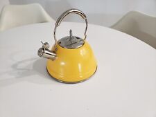 Calidad Professional Quality 2.7 Qt 2.5 L Yellow Enamel Whistling Kettle picture