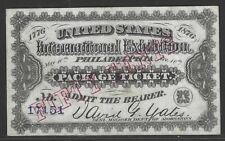 U.S, 1876, International Exhibition, Philadelphia, Ticket, with 50c Overprint picture