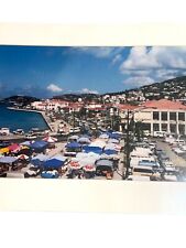 1998 VINTAGE ENLARGED PHOTO US VIRGIN ISLANDS SAINT THOMAS PORT 22 Inch In Mat picture
