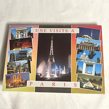 Paris Postcard Book France Travel Europe Souvenir Vintage 1991 Unused picture