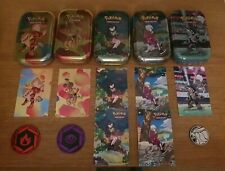Pokemon TCG Assortment of 5 Mini Tins - Inc. Sticker, Art Card, Coins (No Packs) picture