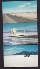 Lot of 3 Old Postcards BONNEVILLE SALT FLATS great salt desert in western Utah picture