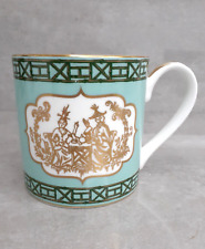 Fortnum & Mason St James Tea Cup/Coffee Mug Teal And Gold Colored Rim HTF picture