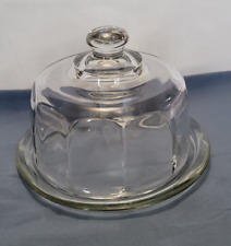 Vintage Solid Clear Glass Cheese Domed picture