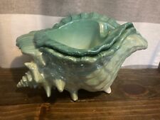 Vintage Antique Nesting Conch Shell Green Planter Atlantic Mold A954 picture