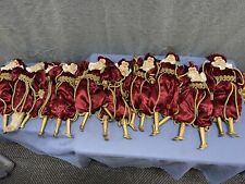 Lot Of 10 CHRISTMAS OLD MAN JESTER ELF Decoration Red Soft picture