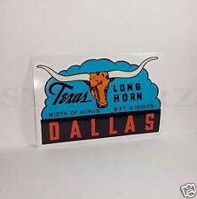 DALLAS Texas Long Horn Vintage Style Travel DECAL / Vinyl STICKER, Luggage Label picture
