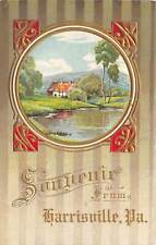 Harrisville Pennsylvania 1912 Embossed Souvenir Postcard Cottage By Lake picture