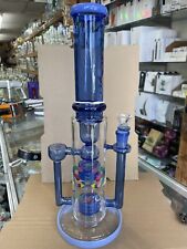 TALL Cheech™ 16 Inch THICK Blue Recycler BONG Glass Water Pipe Hookah *USA picture