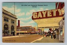 Chicago Il-Illinois, Commercial Business District, Antique Vintage Postcard picture