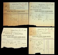 1900-1902 EJ Doolittle Paper Boxes Bill to Horton Printing at Meriden CT picture