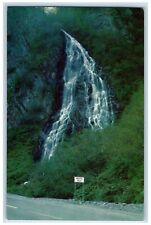 c1960s Horsetail Falls on the Richardson Highway near Valdez, Alaska AK Postcard picture