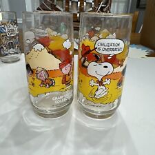 Vintage 1971 McDonald Glasses Camp Snoopy Collection Set of 4 picture