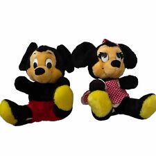 Vintage Walt Disney Productions Mickey and Minnie Mouse Plush Dolls picture