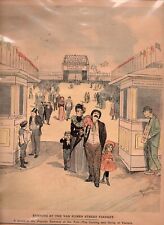 1893 Chicago Expo Color Art Print Van Buren Street Viaduct Scene by Art Young picture