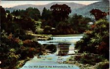 Adirondacks, NY, Old Mill Dam, Postcard, 1910, #2252 picture