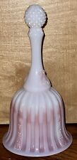 Vintage 1976 Fenton Faberge Bell Opalescent Rosalene Pink White Milk Glass 6.75