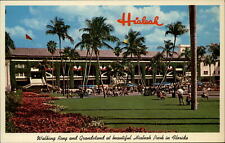 Grandstand Hialeah Park Florida ~ 1950s-60s postcard ~ Walking Ring & Grandstand picture