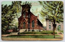 Marshalltown Iowa~View From Dirt Street~St Mary's Catholic Church & Manse? c1910 picture