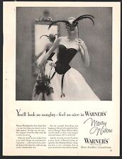 1953 WARNER'S Merry Widow Seductive Corsolette BRA w/Garters Lingerie PRINT AD picture