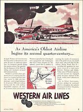 1951 WESTERN AIRLINES 25th Anniversary ad airways advert CONVAIR CV-240 N8405H picture