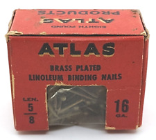 Vintage Atlas Tack Corp Linoleum Binding Nails Brass Plated 5/8