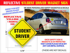 REFLECTIVE STUDENT DRIVER SAFETY Magnetic Sign NEW Heavy Duty On & Off with Ease picture