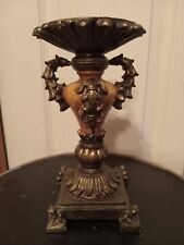 Vintage Ornate Faux Marble & Bronze Hollywood Regency Style Candle Holder 8