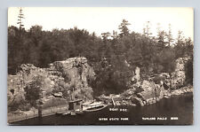 RPPC Inter State Park Park Boat Docks Rock Formations Taylors Falls MN Postcard picture