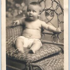 ID'd c1910s Platteville, Wis. Wide Eyed Baby RPPC Photo Twing Sands Orville A158 picture